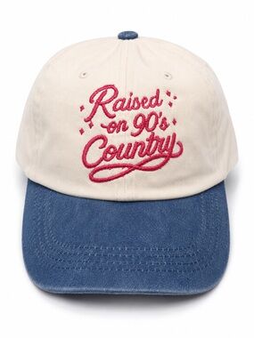 Embroidered "Raised on 90's Country" Baseball Cap